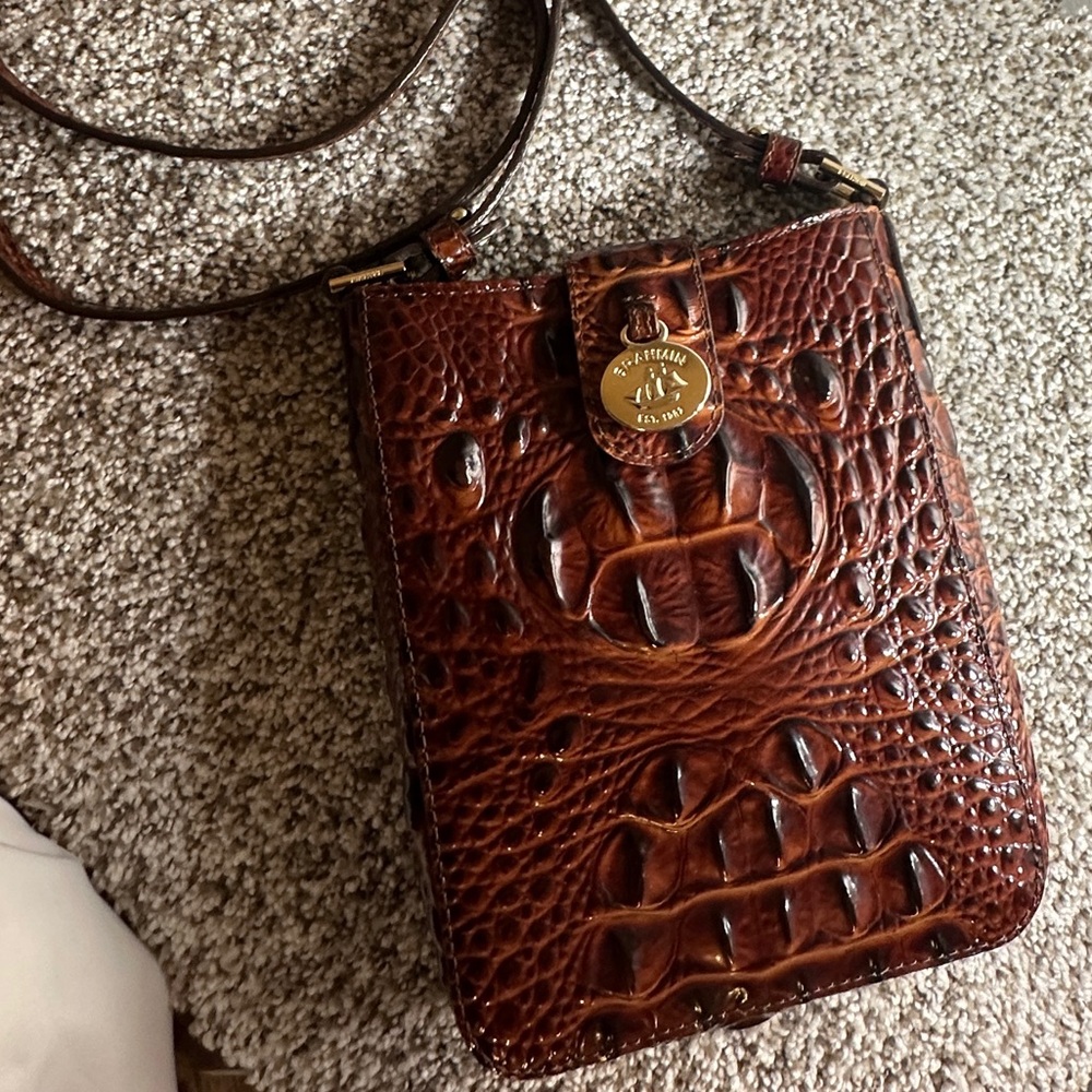 Brahmin Croc Embossed Crossbody Bag